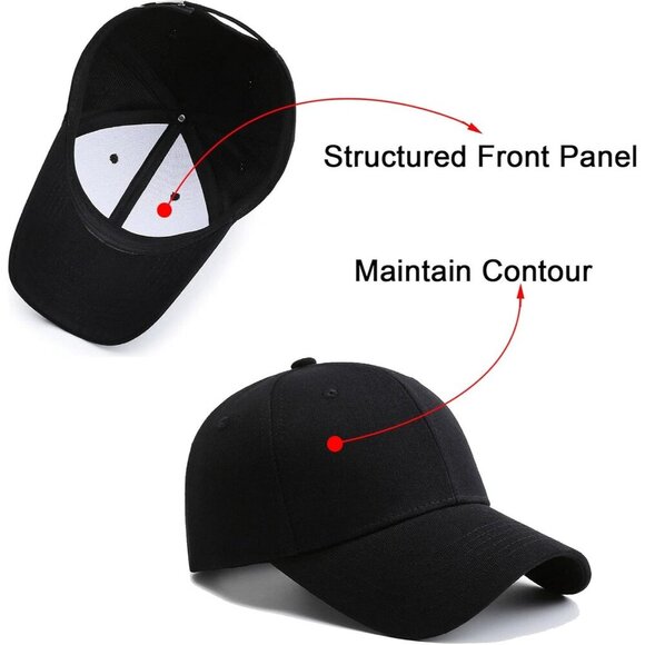 2 Packs Black+bluish-grey Baseball Cap Golf Dad Hat For Men And Women main image 5